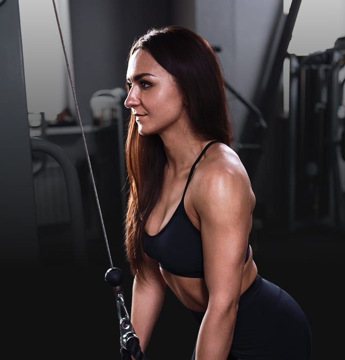 Woman training in a gym