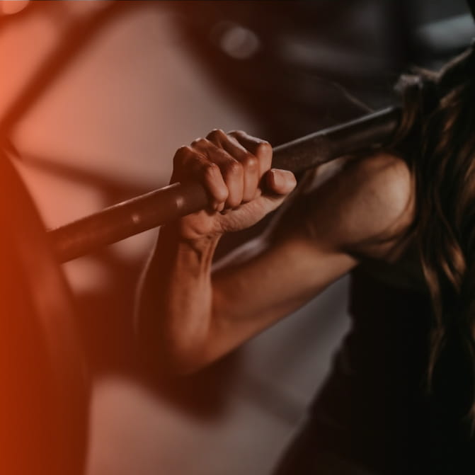Athlete performing a barbell workout